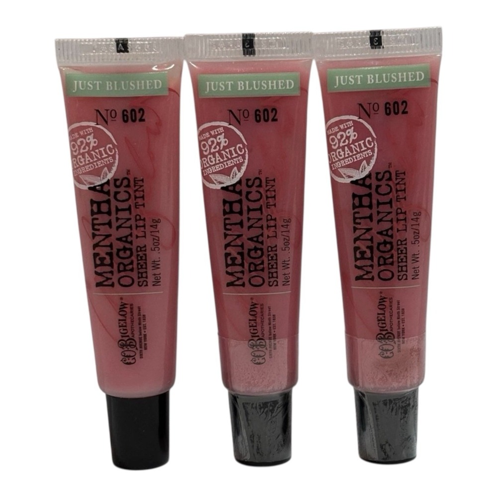 CO Bigelow Mentha Organics Sheer Lip Tint Just Blushed No 602 Lot 3 Bath Body